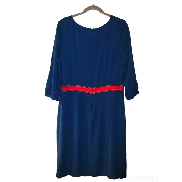 Boden, Carla Casula Day Dress, 3/4 Length Sleeves, Zipper Back, Women's 12L, L- - Picture 2 of 5